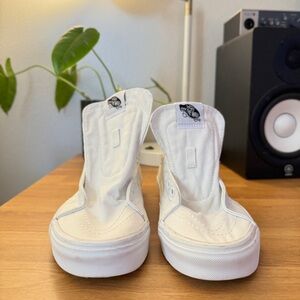 White Vans! High top. No laces.